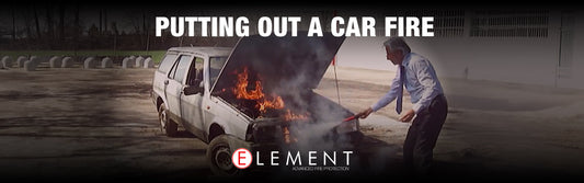 element putting out a car fire 